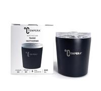 TEMPERA Calebasse à Maté Inox 240ml | Double paroi isotherme sans BPA | Garde le chaud 4h, le froid 6h | Couvercle avec ouverture bombilla | Maté - Thé - Café