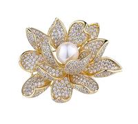 Temperament All Coat Pearl Corsage Broche Bijoux haut de gamme à trois broches pour femmes broche automne feuille (Beige, One Size)