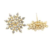 Tempérament Brillant Incrusté D'oreilles Flocon De Neige Cubic Zirconia Winter Snowflakes D'oreilles Élégantes Starstruck Snowflake Sans Boucle D'Oreille