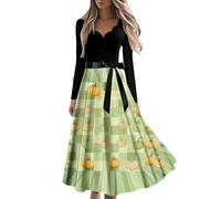 Tempérament Commute Jupe taille mi-haute beauté rétro tempérament manches longues couleur unie tube haut jupe Rec robe pour femme, Vert, S