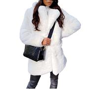 TempéRament Commuter Manches Longues Col Revers Veste en Fausse Fourrure Couleur Unie Chaud Mince Manteau Femmes Fourrure