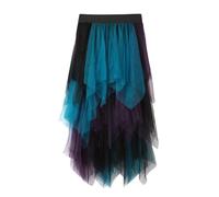 Tempérament Taille Haute Perdre du poids Super Fée Bourgeons Irrégulière Mesh Knon Jupe Jupe Femmes Jupes Grande Taille, Violet C., XXL