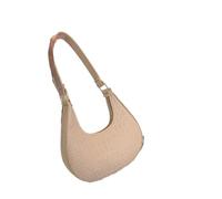 Temperament Trend Sac sous les bras en feutre Sac à main à bandoulière et pochette à raviolis avec détails en chaîne, kaki, Brown