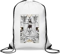 Temperance Sac à cordon de serrage pour cartes de tarot Noir et blanc