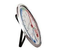 Temperature and Humidity Gauge - Temperature Humidity Monitor | Analog Indicator Meter | Round Large, Color-Coded Desktop Wall Mountable, for Pets Reptiles Amphibians Home Office Restaurant