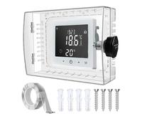 Temperature Controller Vault, Unique Clear Acrylic Guard, Industrial Strength with Reinforced Hinge, Tamper Proof Wall Mount Container, Box with Ventilation Slits Rental Property for School Hospital