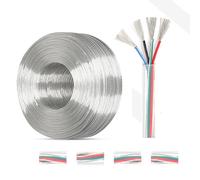 Température du câble enduite d'étain, cuivre, polyvinyle RVB Fil basse tension transparent 18-26 A WG 2-4 conducteurs 300V avec ruban isolant(100ft,20A WG-2C)