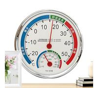 Temperature Humidity Gauge, Humidity Meter, 5.12 Inches, No Battery Operated Analog Indicator, Home Climate Monitor for Planting Room Storage Basement Bathroom Kitchen Greenhouse, Bedroom