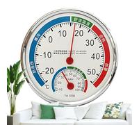 Temperature Humidity Monitor, Analog Thermometer Hygrometer, 5.12 Inches Monitor Indoor Climate Conditions, Battery Free Gauge for Storage, Basement, Bathroom, Kitchen, Greenhouse, Plant Room