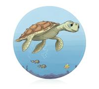 Tempered Finding Planche à découper en verre Motif tortues de mer 20,3 x 20,3 cm avec pieds en caoutchouc Antidérapantes et résistantes à la chaleur Petite planche à découper Cadeau pour cuisine/bar
