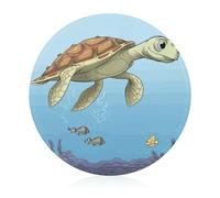 Tempered Finding Planche à découper en verre Motif tortues de mer 20,3 x 20,3 cm avec pieds en caoutchouc Antidérapantes et résistantes à la chaleur Petite planche à découper Cadeau pour cuisine/bar
