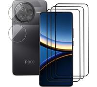 Tempered Glass Compatible With Xiaomi Poco F7 Pro/Poco F7 Ultra Screen Protector 3 Pieces And 2 Pieces Rear Camera Protector, 9h Hardness Anti Scratch Hd Screen Protector