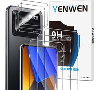 Tempered Glass Compatible With Xiaomi Poco M4 Pro 4g 6.43 Inches, 3 Pieces Screen Protector And 3 Pieces Rear Camera Protectors, Scratch-Resistant \ 9h Hardness Glass \ Bubble-Free