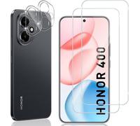 Tempered Glass For Honor 400, 2 Pieces Screen Protector Film With 2 Pieces Rear Camera Protector, 9h Hardness Film Lens Ultra Hd Tempered Glass