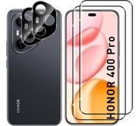 Tempered Glass For Honor 400 Pro, 2+2 Pieces 3d Screen Protector + Rear Camera Protector Film (Black) 9h Hardness Hd Bubble-Free Anti-Scratch Tempered Glass Screen Protectors