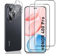 Tempered Glass For Honor 400 Pro, 2 Pieces Screen Protector Film With 2 Pieces Rear Camera Protector, 9h Hardness Film Lens Ultra Hd Tempered Glass