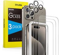 Tempered Glass For Iphone 15 Pro 6.1 Inch, Contain 3 Screen Protectors And 2 Rear Camera Protectors, Glass Protection With Easy Alignment Tool, Compatible Case