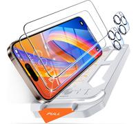 Tempered Glass For Iphone 16 Pro (6.3 Inches) With Camera Protector, Auto Dust Removal Screen Protector, Full Coverage Screen, Pack Of 2 Flash Fit Tempered Glass, Anti-Scratch