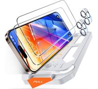 Tempered Glass For Iphone 16 Pro (6.9 Inches) With Camera Protector, Auto Dust Removal Screen Protector, Full Coverage Screen, Pack Of 2 Flash Fit Tempered Glass, Anti-Scratch