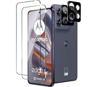 Tempered Glass For Motorola Moto Edge 50 Neo 5g With Black Rear Camera Protector, 9h Hardness Bubble-Free Screen Protector, Ultra Hd Tempered Glass Film [2+2 Pieces]