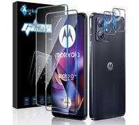 Tempered Glass For Motorola Moto G54 5g/Moto G64 5g With Rear Camera Protector [2+2 Pieces], 9h Hardness [Bubble-Free] [Ultra Hd] Heavy Duty Glass Film