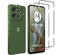 Tempered Glass For Motorola Moto G56 5g, 2 Pieces Screen Protector Film And 2 Pieces Rear Camera Protector, Bubble Free, Double Protection