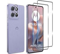Tempered Glass For Motorola Moto G86 5g, 2 Pieces Screen Protector Film And 2 Pieces Rear Camera Protector, Bubble Free, Double Protection