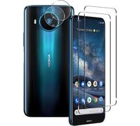 Tempered Glass For Nokia 8.3 [2 Pieces] + Rear Camera Protector [2 Pieces], 9h Hardness [Bubble-Free] Screen Protector For Nokia 8.3 [Transparent]