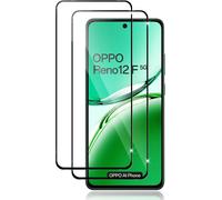 Tempered Glass For Oppo Reno 12f/12f/Reno 12 Fs 5g/Reno 13f/13f, 2 Pieces Ultra Hd 9h Hardness Screen Protector Films, Anti-Scratch, Bubble-Free, 2.5d Glass Protector - Black