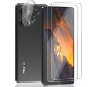 Tempered Glass For Poco F5, Poco F5 Screen Protector 2 Pieces And Poco F5 Rear Lens Protector 2 Pieces \ Anti-Scratch, Hd, Anti-Fingerprint