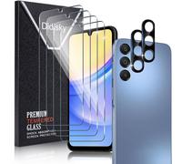 Tempered Glass For Samsung Galaxy A15 4g/5g, Contain Set Of 4 Screen Protectors And 2 Pack Rear Camera Protectors, Anti-Scratch, 9h Hardness, No Bubbles, High Definition