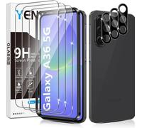 Tempered Glass For Samsung Galaxy A36 5g, 3 Pieces Screen Protector Film And 3 Pieces Rear Camera Protector For Samsung A 36 5g, Anti Scratch, 9h Hardness Glass, Bubble-Free