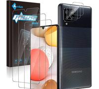 Tempered Glass For Samsung Galaxy A42 5g + Rear Camera Protector [3+3 Pieces], [Bubble-Free] Scratch-Resistant 9h Hardness Tempered Glass Screen Protector Film For Samsung A42 5g [Transparent]