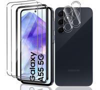 Tempered Glass For Samsung Galaxy A55 5g, 2+2 Pieces Screen Protector Film And Rear Camera Protector, 9h Hardness High Definition Bubble-Free Scratch Resistant