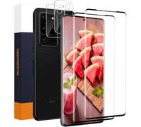 Tempered Glass For Samsung Galaxy S20 Ultra 5g Film, Full Coverage 3d Glass Protection, 9h Anti-Scratch, 0.33 Mm Hd Ultra Bubble Free S20 Ultra Screen Protector + Glass Camera (2+2)