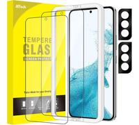 Tempered Glass For Samsung Galaxy S22+/S22 Plus 5g With Camera Lens Protection, Screen Protector With Installation Tool, Fingerprint Id Compatible, 2 Pieces Each