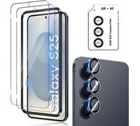 Tempered Glass For Samsung Galaxy S25 5g With Rear Camera Protector [2 + 1 Pieces], Individual Camera Lens Protection For All Cases, 9h Hardness Hd Glass Screen Protector Film