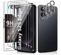 Tempered Glass For Samsung Galaxy S25 Edge 5g, 3 Pieces Screen Protector Film And 3 Pieces Rear Camera Protector For Samsung S 25 Edge, Anti Scratch, 9h Hardness Glass, Bubble-Free