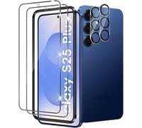 Tempered Glass For Samsung Galaxy S25 Plus 5g With Black Rear Camera Protector, 9h Hardness Bubble-Free Screen Protector, Ultra Hd Tempered Glass Film [2+2 Pieces]