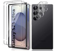 Tempered Glass For Samsung Galaxy S25 Ultra, 2+2 Pieces Screen Protector Film With Installation Tools And Rear Camera Protector, 9h Hardness High Definition Bubble-Free