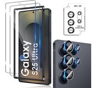 Tempered Glass For Samsung Galaxy S25 Ultra 5g With Rear Camera Protector [2 + 1 Pieces], Individual Camera Lens Protection For All Cases, 9h Hardness Hd Glass Screen Protector Film