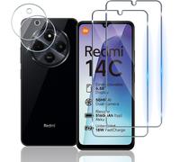 Tempered Glass For Xiaomi 14c 4g/Poco C75, [2 + 2 Pieces] Screen Protector And Rear Camera Protector, 9h Hardness Glass Protection, Anti-Scratch Bubble-Free Hd Film