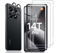 Tempered Glass For Xiaomi 14t Pro 5g, 2 Pieces Screen Protector Film With 4 Pieces Rear Camera Protector, 9h Hardness Bubble-Free Lens Film, Ultra Hd Tempered Glass