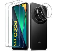 Tempered Glass For Xiaomi Mi 14c/Poco C75/ 14c With Rear Camera Protector [2+2 Pcs], 9h Hardness [Bubble-Free] [Ultra Hd] Ultra Resistant Tempered Glass Screen Protector Film