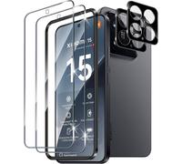 Tempered Glass For Xiaomi Mi 15 5g With Black Rear Camera Protector, 9h Hardness Bubble-Free Screen Protector, Ultra Hd Tempered Glass Film [2+2 Pieces]