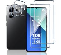 Tempered Glass For Xiaomi Note 13 4g (Not For Note 13 5g), [2+2] Screen Protectors + Camera Protector, 9h Hardness, Ultra Hd Screen Protector, Scratch-Resistant, Bubble-Free
