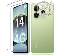 Tempered Glass For Xiaomi Note 14 4g, 2+2 Pieces Screen Protector Film And Rear Camera Protector, 9h Hardness Film High Definition Bubble-Free