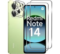 Tempered Glass For Xiaomi Note 14 4g, 2 Pieces Screen Protector Film And 2 Pieces Rear Camera Protector, 9h Hardness, Hd, Anti-Scratch, Bubble-Free, Easy To Install