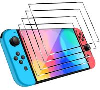 Tempered Glass Protection [4 Pieces] Compatible With Nintendo Switch Oled Model 7 Inch 2021,9h Standard Screen Protector Specially For Switch (Oled Model)