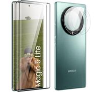 Tempered Glass Screen Protector For Honor Magic 5 Lite Full Screen, Edge-To-Edge, Bubble-Free, Anti-Scratch, 2 Pieces Screen Protectors + 2 Pieces Camera Screen Protectors